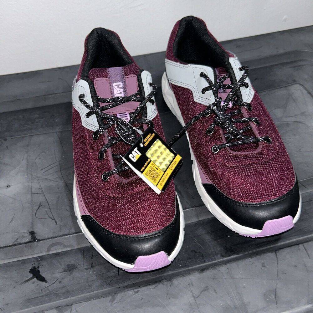 CAT Burgundy Athletic Sneakers‎ Comfort Walking Shoes Mesh Breathable Size 10